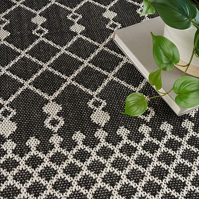 Nourison Positano Moroccan Trellis Flatweave Outdoor Rug