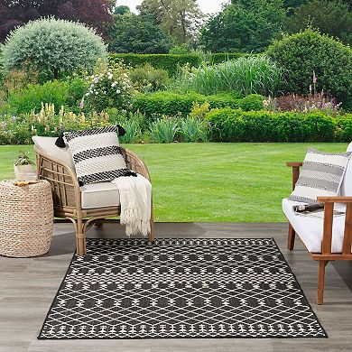 Nourison Positano Moroccan Trellis Flatweave Outdoor Rug