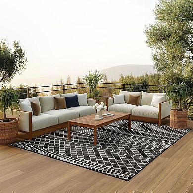 Nourison Positano Moroccan Trellis Flatweave Outdoor Rug