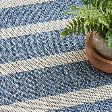 Nourison Positano Modern Stripes Flatweave Outdoor Rug