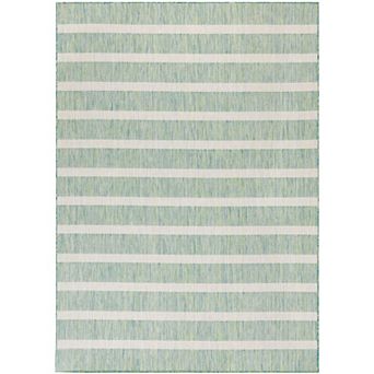 Nourison Positano Modern Stripes Flatweave Outdoor Rug