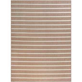 Nourison Positano Modern Stripes Flatweave Outdoor Rug