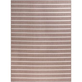 Nourison Positano Modern Stripes Flatweave Outdoor Rug