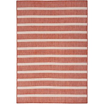 Nourison Positano Modern Stripes Flatweave Outdoor Rug