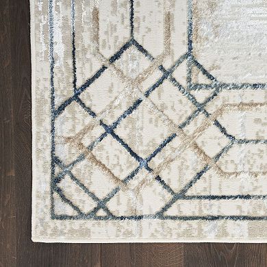 Nourison Glam Mid-Century Modern Bordered Indoor Rug