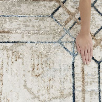 Nourison Glam Mid-Century Modern Bordered Indoor Rug