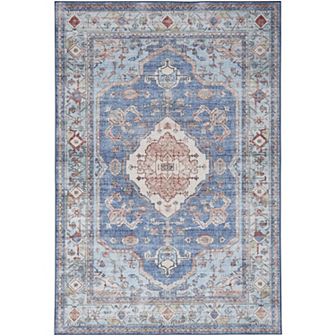 Nourison Fulton Bordered Medallion Non-slip Flatweave Indoor Rug