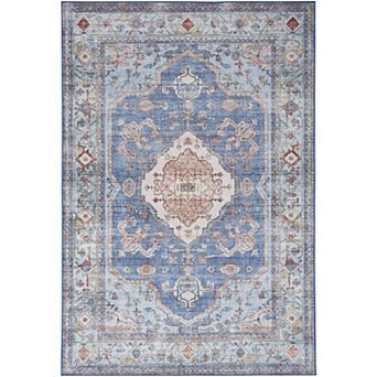 Nourison Fulton Bordered Medallion Non-slip Flatweave Indoor Rug
