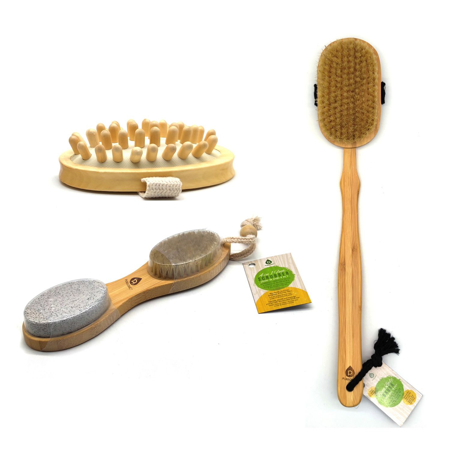 Earth Therapeutics Silicone & Bamboo Soft Body Brush, Green