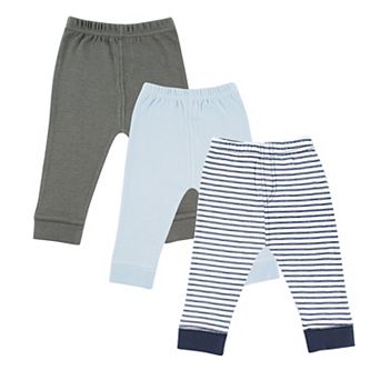 Luvable Friends Baby and Toddler Boy Cotton Pants 3 pk Navy Stripe