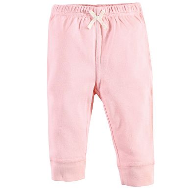 Touched by Nature Baby and Toddler Girl Organic Cotton Pants 4pk, Pink Burgundy