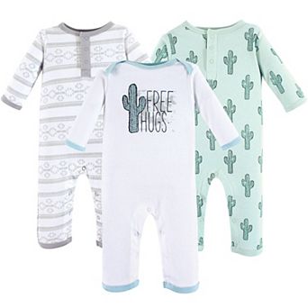 Yoga Sprout Baby Cotton Coveralls 3 pk Free Hugs, 0-3 Months