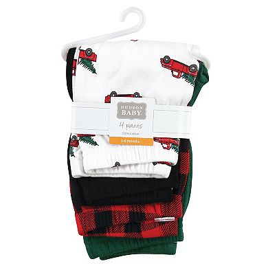 Hudson Baby Unisex Baby Cotton Pants, Christmas Tree Truck