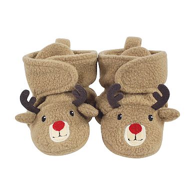 Hudson Baby Infant Boy Trapper Hat, Mitten and Bootie Set, Reindeer