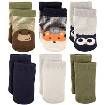Luvable Friends Baby Boy Newborn and Baby Socks Set, Moose