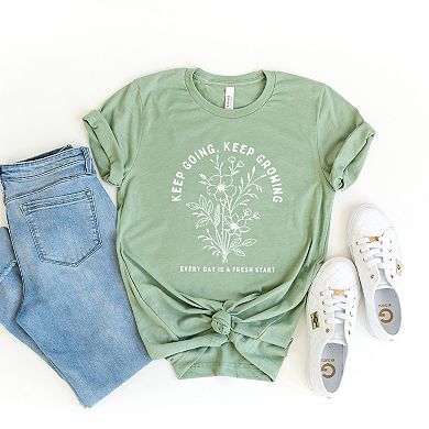 Keep Going Keep Growing Short Sleeve Graphic Tee