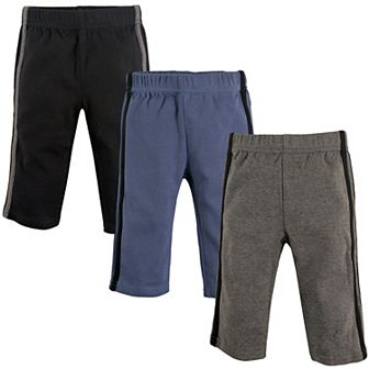 Hudson Baby Infant and Toddler Boy Cotton Pants 3 pk Black Blue