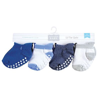Hudson Baby Infant Boy Non-Skid No-Show Socks, Blue