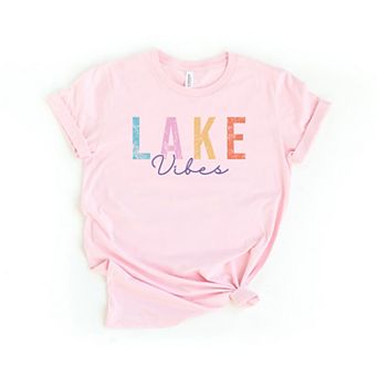 Lake Vibes Cursive Short Sleeve Graphic Tee
