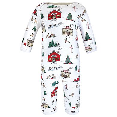 Hudson Baby Unisex Baby Cotton Coveralls, North Pole