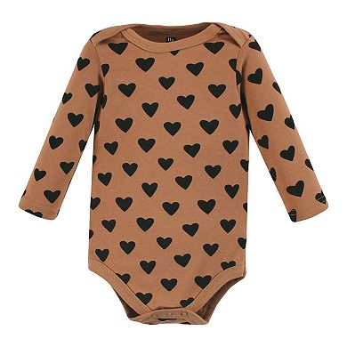 Hudson Baby Infant Girl Cotton Long-Sleeve Bodysuits, Cinnamon Pink Prints 7-Pack, 3-6 Months