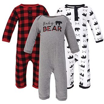 Little Treasure Baby Boy Cotton Coveralls 3 pk Baby Bear