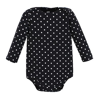 Hudson Baby Infant Girl Cotton Long-Sleeve Bodysuits, Winter Bows 7-Pack