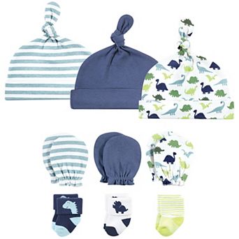 Infant Boy Caps, Mittens and Socks Set, Dinosaur