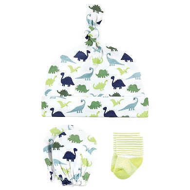 Infant Boy Caps, Mittens and Socks Set, Dinosaur