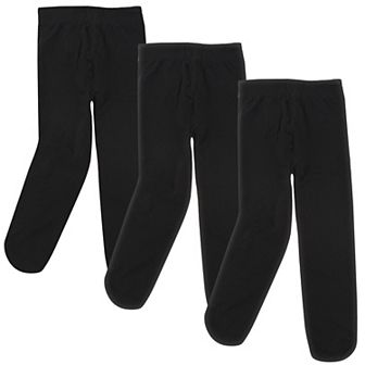 Luvable Friends Baby and Toddler Girl Nylon Tights, Black