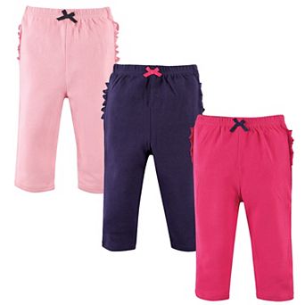 Hudson Baby Infant and Toddler Girl Cotton Pants 3 pk Pink Navy