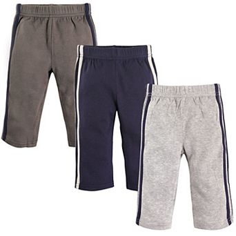 Hudson Baby Infant and Toddler Boy Cotton Pants 3 pk Navy Gray, 4T
