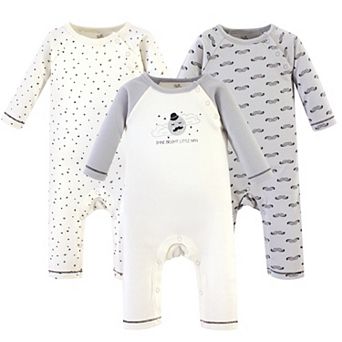 Touched by Nature Baby Boy Organic Cotton Coveralls 3 pk Mr. Moon