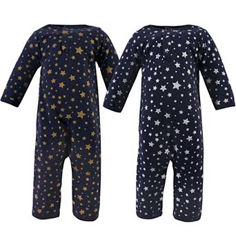 Hudson Baby Infant Premium Quilted Coveralls 2 pk Metallic Stars