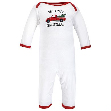 Hudson Baby Unisex Baby Cotton Coveralls, Christmas Tree
