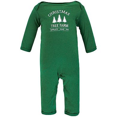 Hudson Baby Unisex Baby Cotton Coveralls, Christmas Tree