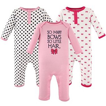 Hudson Baby Infant Girl Cotton Coveralls 3 pk So Many Bows