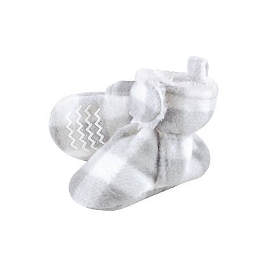 Hudson Baby Unisex Baby Trapper Hat, Mitten and Bootie Set, Gray White Plaid