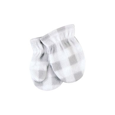 Hudson Baby Unisex Baby Trapper Hat, Mitten and Bootie Set, Gray White Plaid