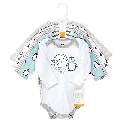 Hudson Baby Unisex Baby Cotton Long-Sleeve Bodysuits, Chill Out Penguin