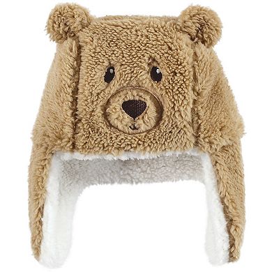 Hudson Baby Unisex Baby Trapper Hat, Mitten and Bootie Set, Tan Bear