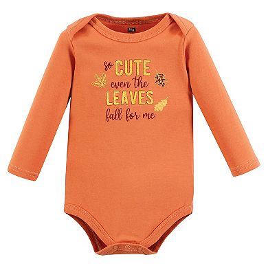 Hudson Baby Infant Girl Cotton Long-Sleeve Bodysuits, Fall Squirrel 7-Pack
