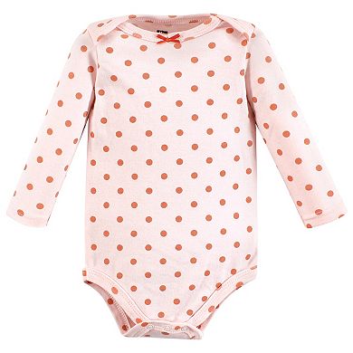 Hudson Baby Infant Girl Cotton Long-Sleeve Bodysuits, Fall Squirrel 3-Pack