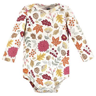 Hudson Baby Infant Girl Cotton Long-Sleeve Bodysuits, Fall Squirrel 3-Pack