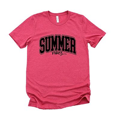 Simply Sage Market Varsity Summer Vibes Cursive Short Sleeve Tee