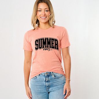 Simply Sage Market Varsity Summer Vibes Cursive Short Sleeve Tee