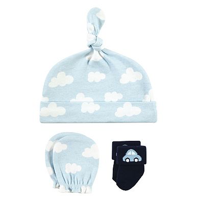 Infant Boy Caps, Mittens and Socks Set, Transportation