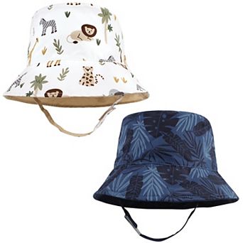 Hudson Baby Infant Boy Sun Protection Hat, Tropical Safari
