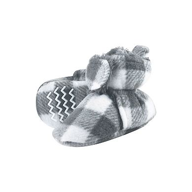 Hudson Baby Unisex Baby Trapper Hat, Mitten and Bootie Set, Charcoal White Plaid, 18-24 Months