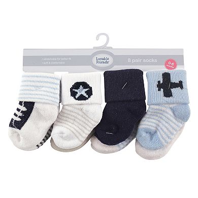 Luvable Friends Baby Boy Newborn and Baby Terry Socks, Airplane